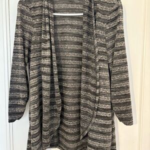 Apt. 9 Women's Black and Gray Open Cardigan
